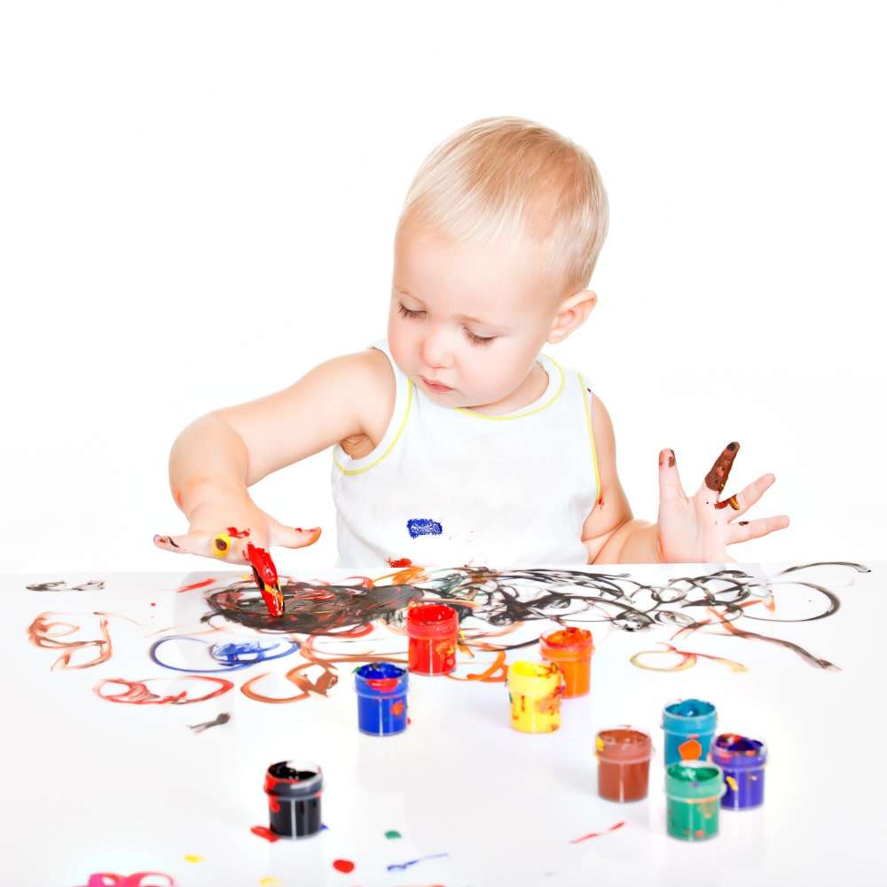 Messy Play Activities - kids playing with paint